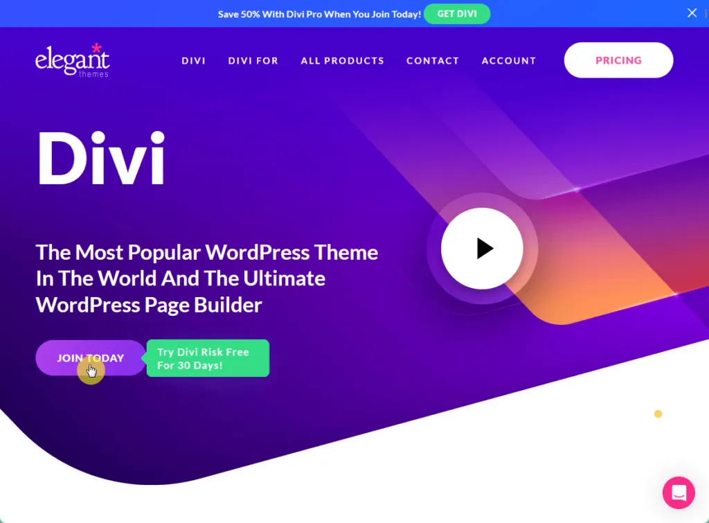 Divi: The most popular wordpress theme in the world.