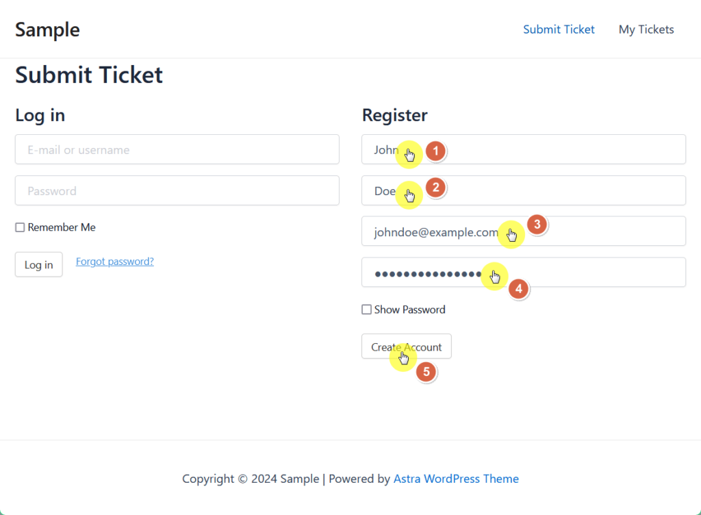 register account with awesome support