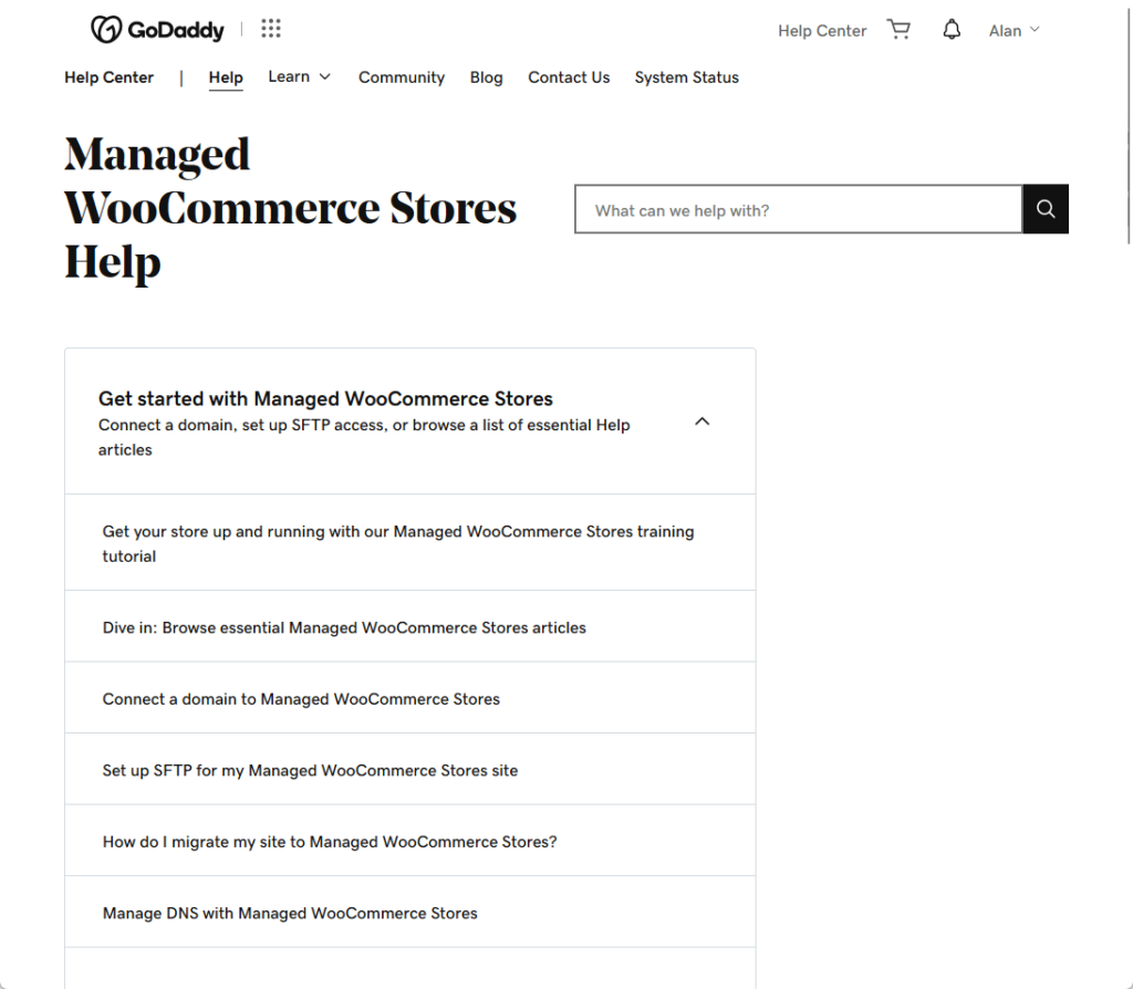subcategories in godaddy knowledge base