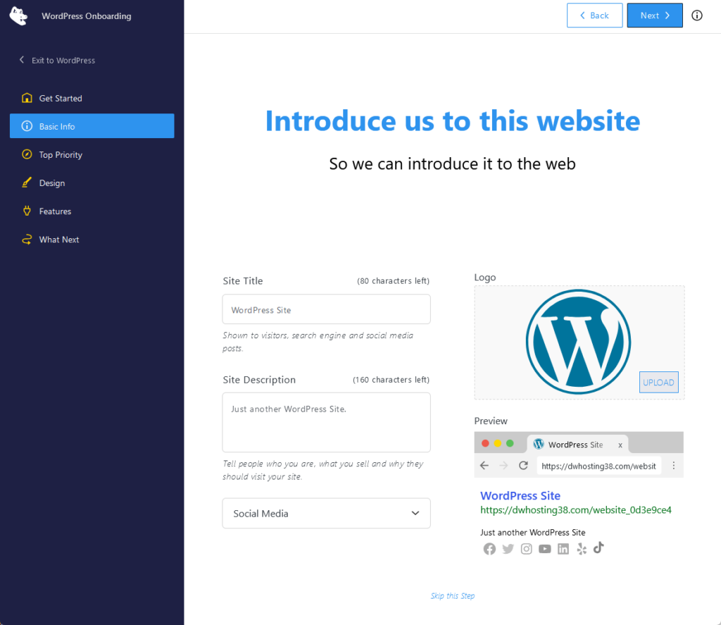 wordpress onboarding hostgator