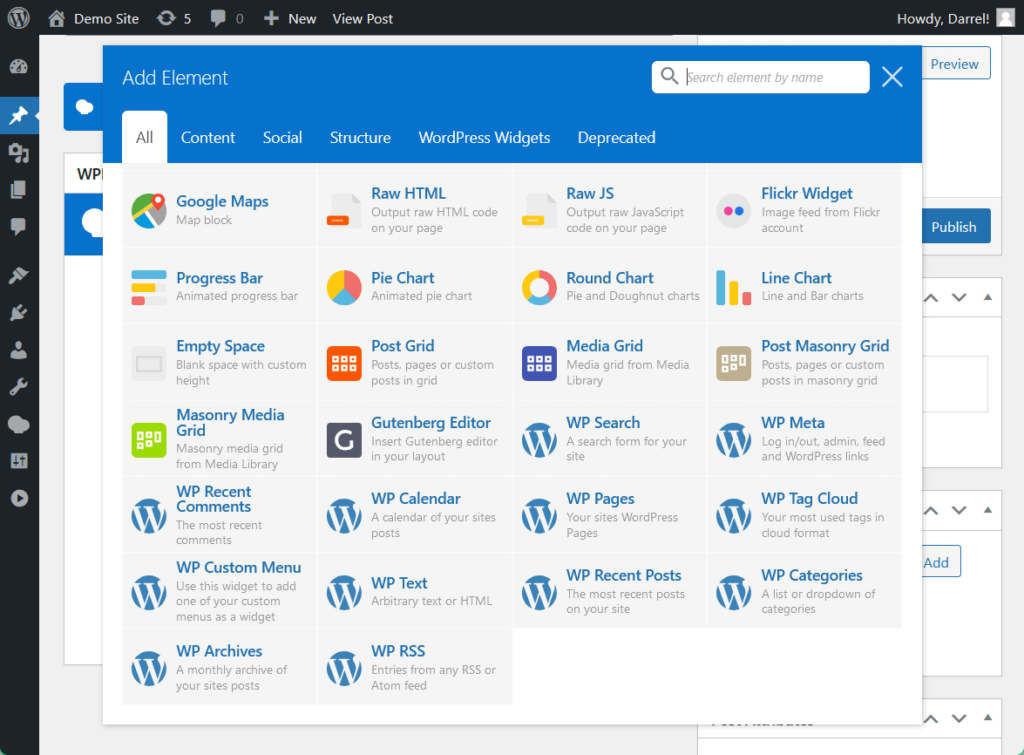 add-element in wpbakery