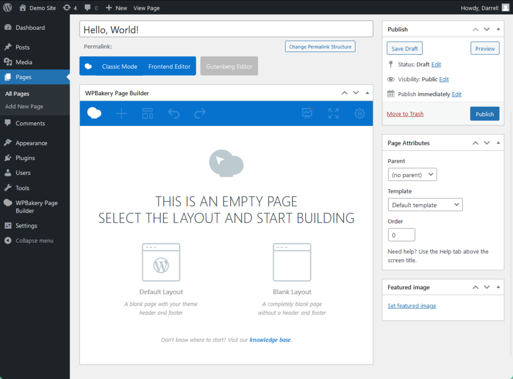 backend-editor of wpbakery