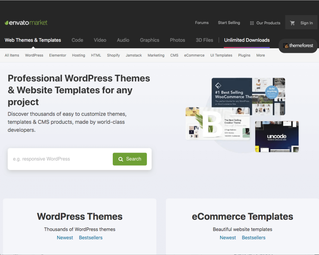 Envato Market: Professional WordPress Themes & Website Templates for any project