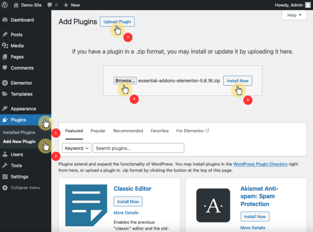 install the pro version of essential addons