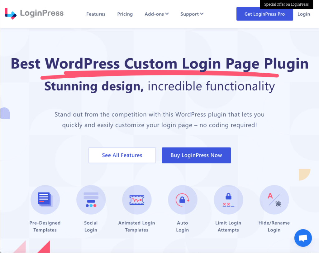 LoginPress: Best WordPress Custom Login Page Plugin