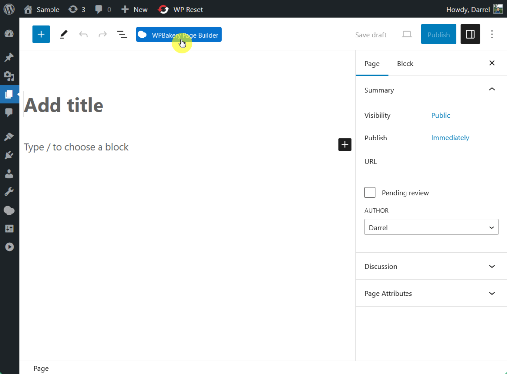 wpbakery page-builder button in post