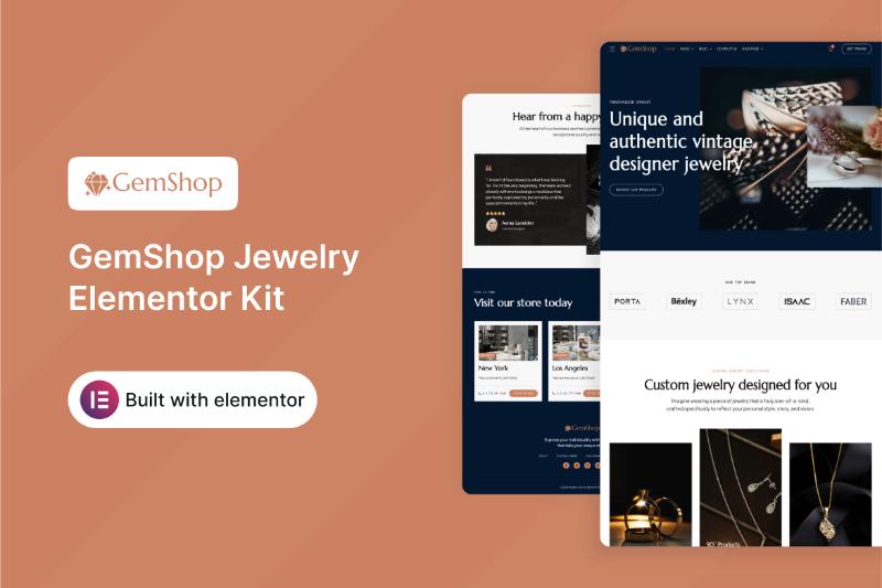GemShop - Personalized Jewelry WooCommerce Elementor Template Kit