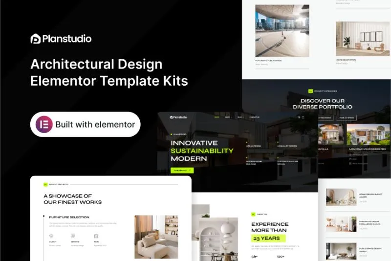 PlanStudio - Architectural Design Elementor Template Kit