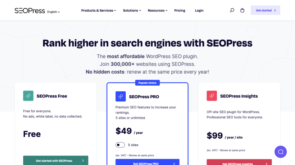 seopress plans