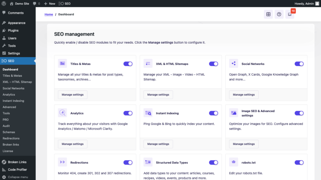 seopress seo management