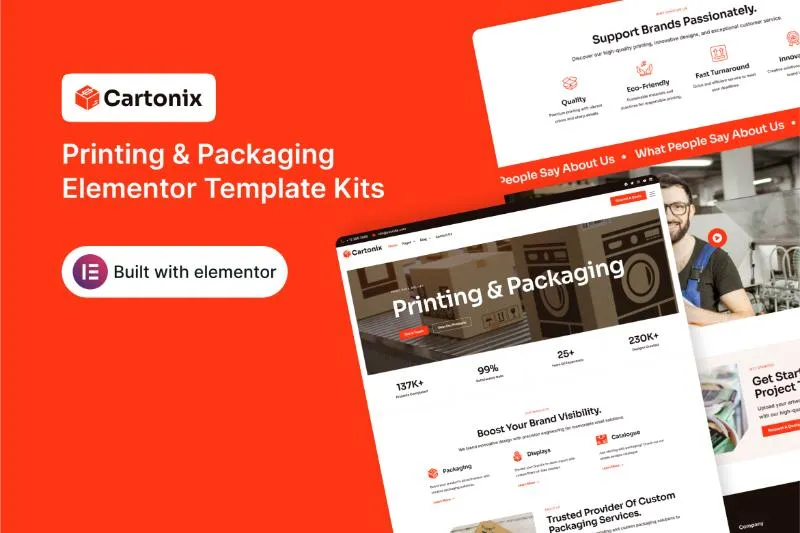 Cartonix - Printing and Packaging Elementor Template Kit