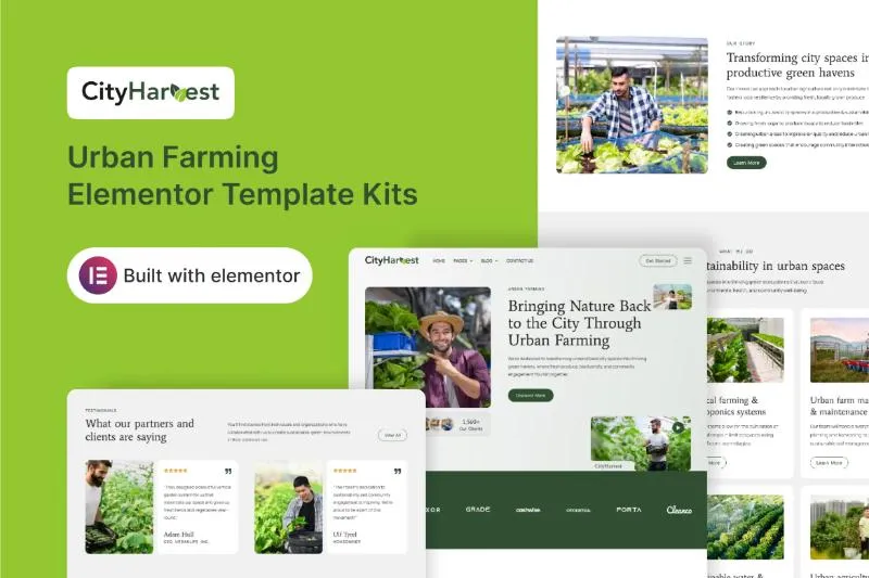 CityHarvest - Urban Farming Elementor Template Kit