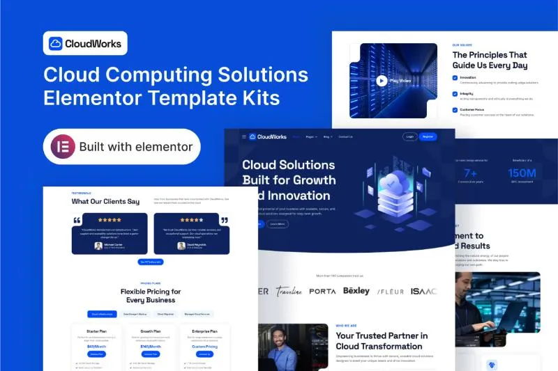CloudWorks - Cloud Computing Solutions Elementor Template Kit