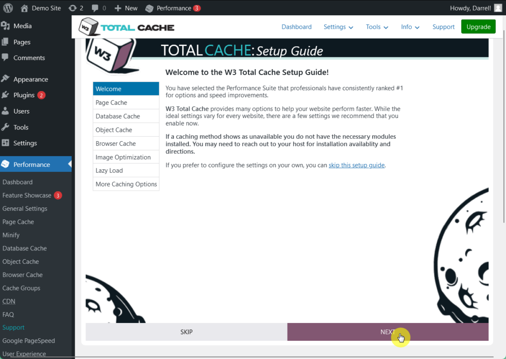 finish w3 total cache setup guide