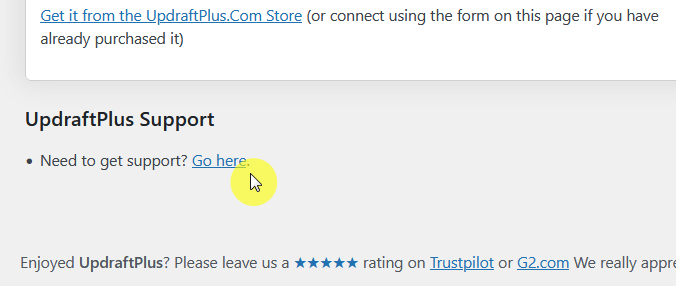 go here link to get updraftplus support