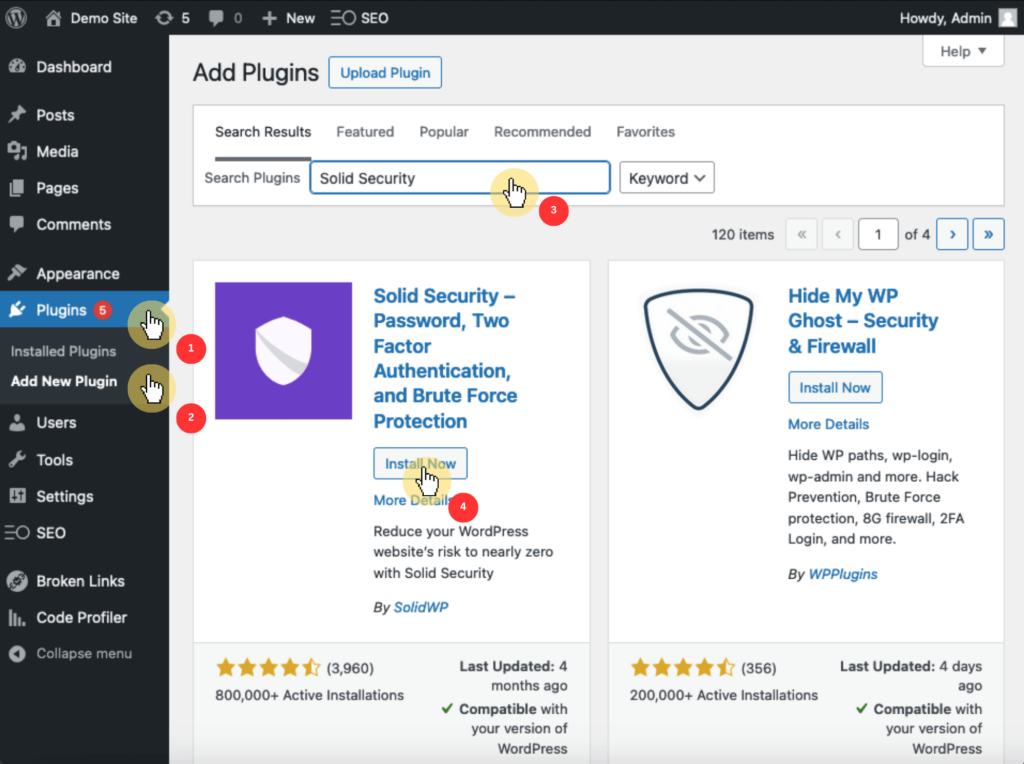 install the free version of solid security