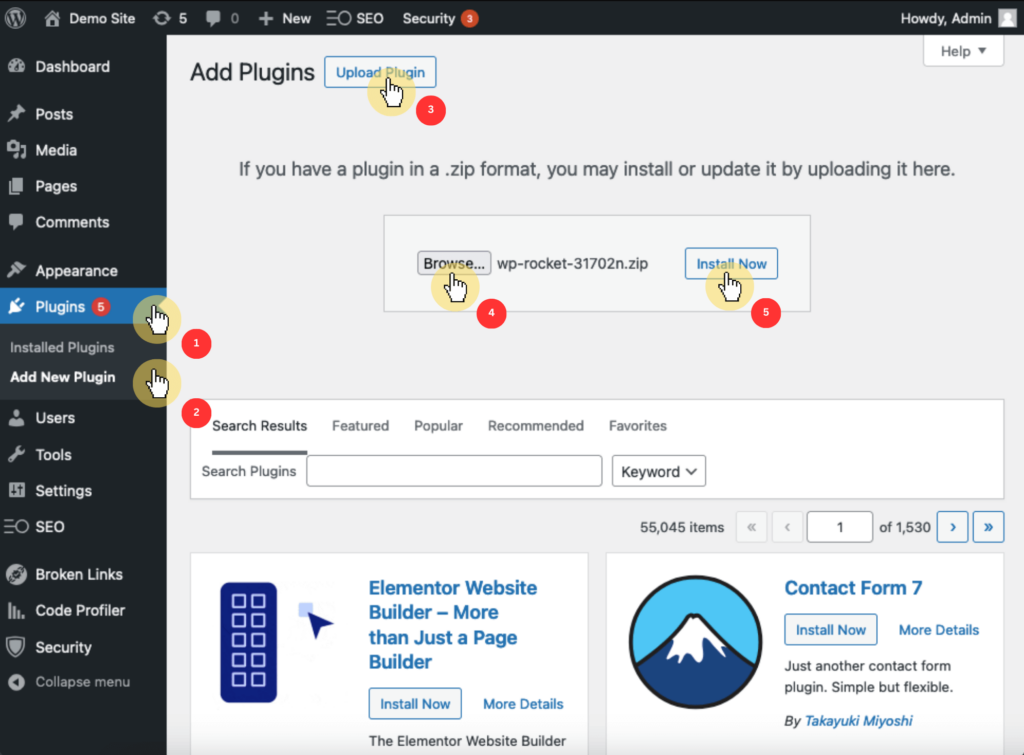 install wp rocket