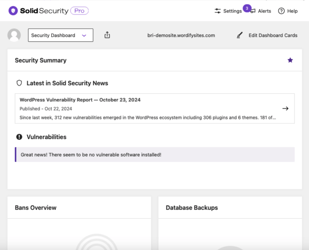 solid security dashboard