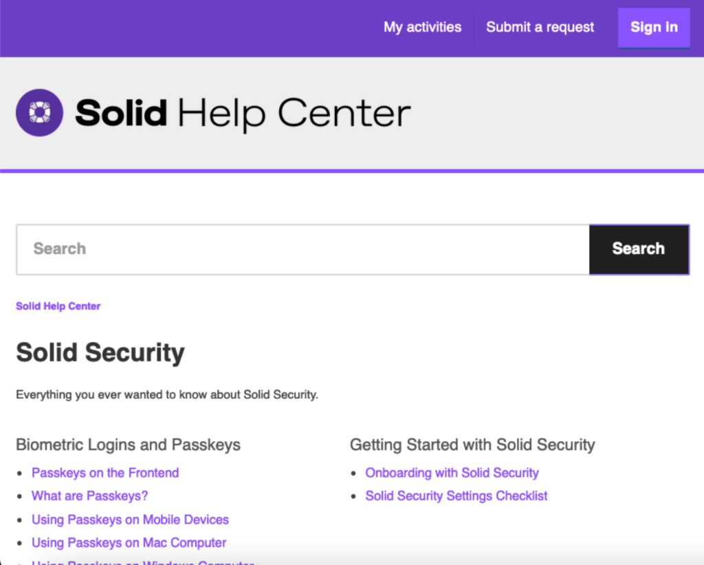solid security help center