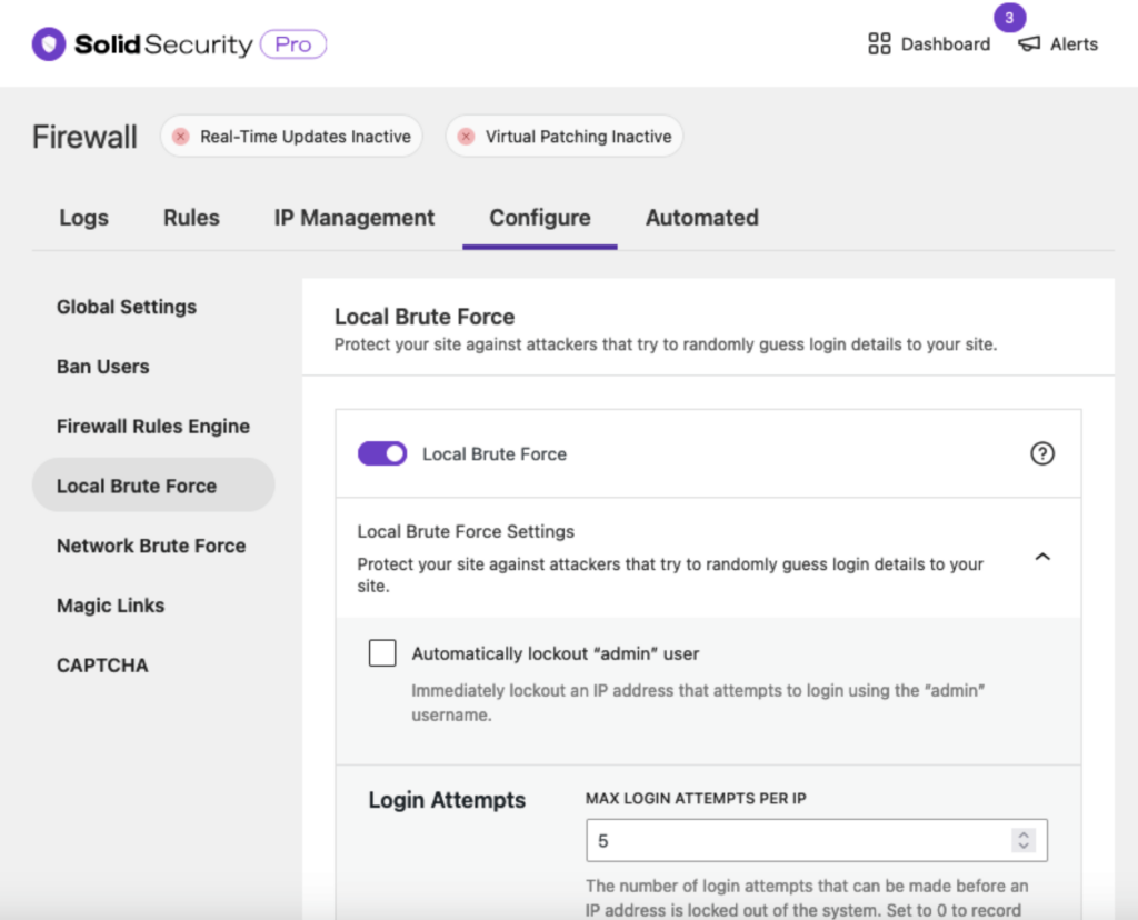 solid security local brute force