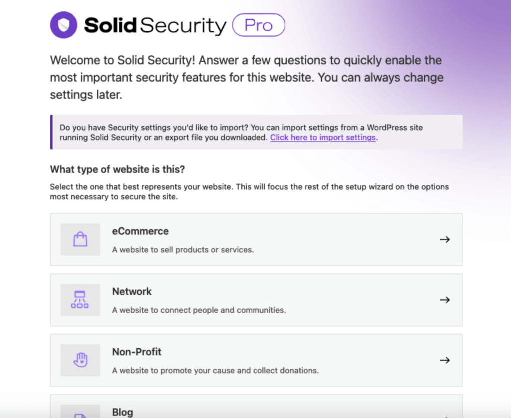 solid security setup wizard