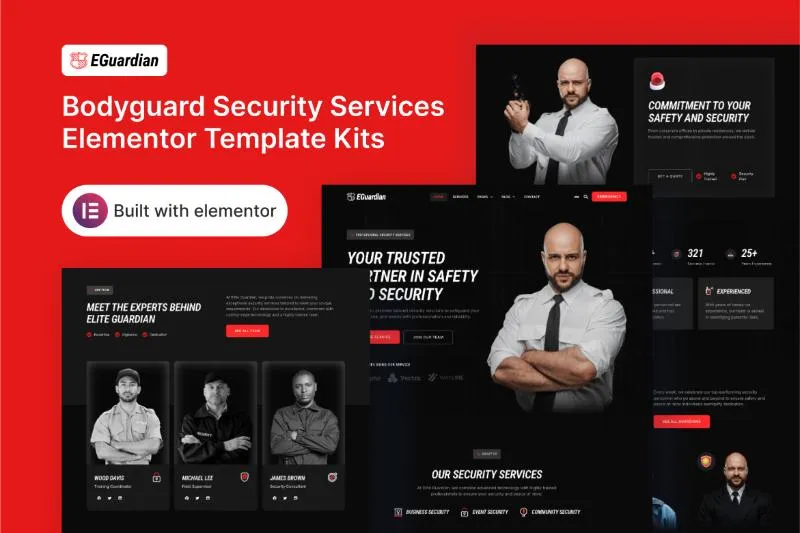 EliteGuardians - Bodyguard Security Services Elementor Template Kit