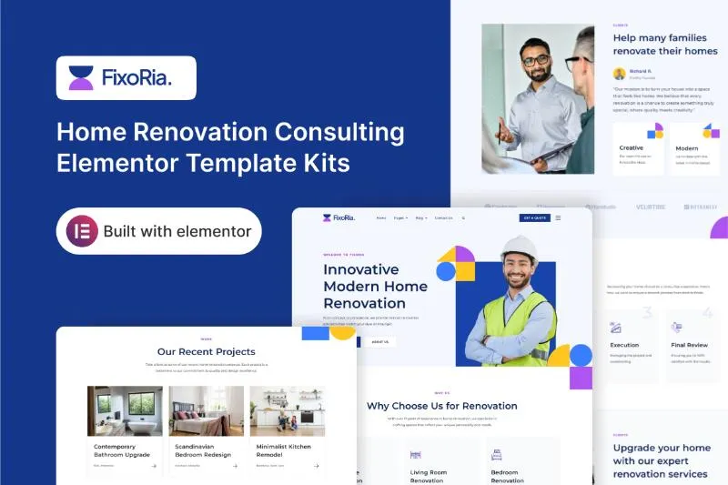 Fixora - Home Renovation Consulting Elementor Template Kit