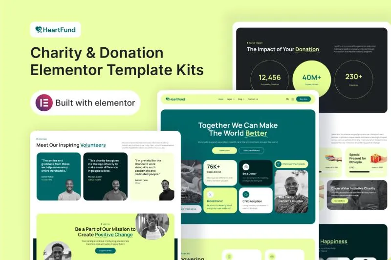 HeartFund - Charity & Donation Elementor Template Kit