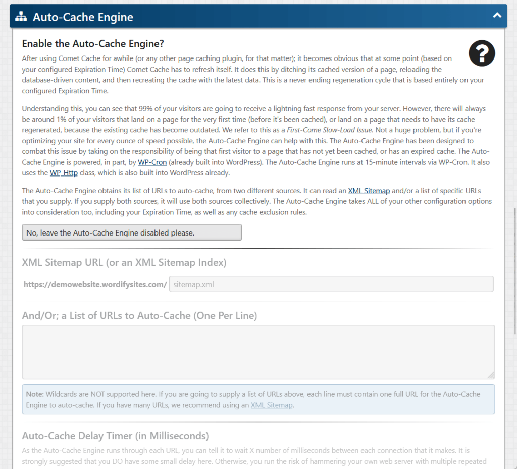 auto-cache english in comet cache