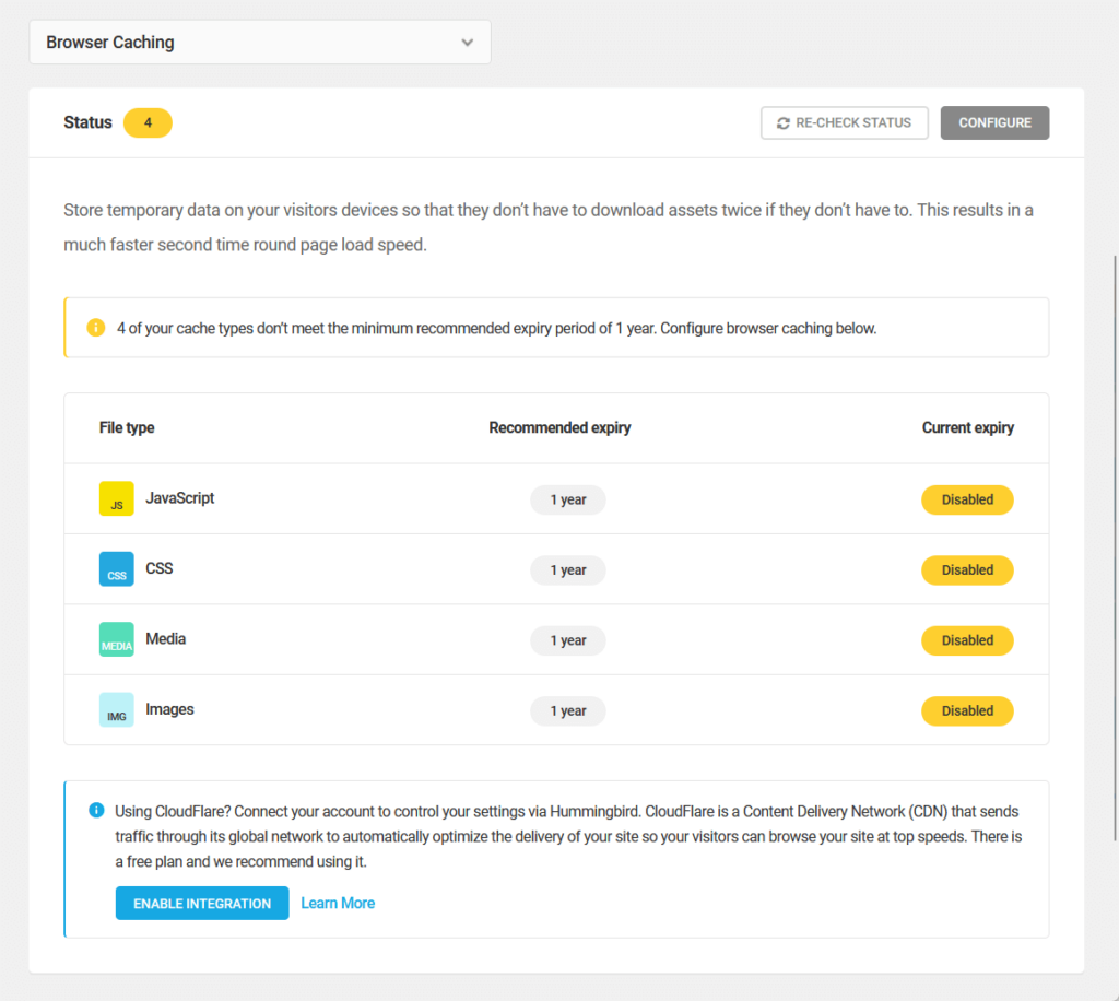 browser caching in hummingbird