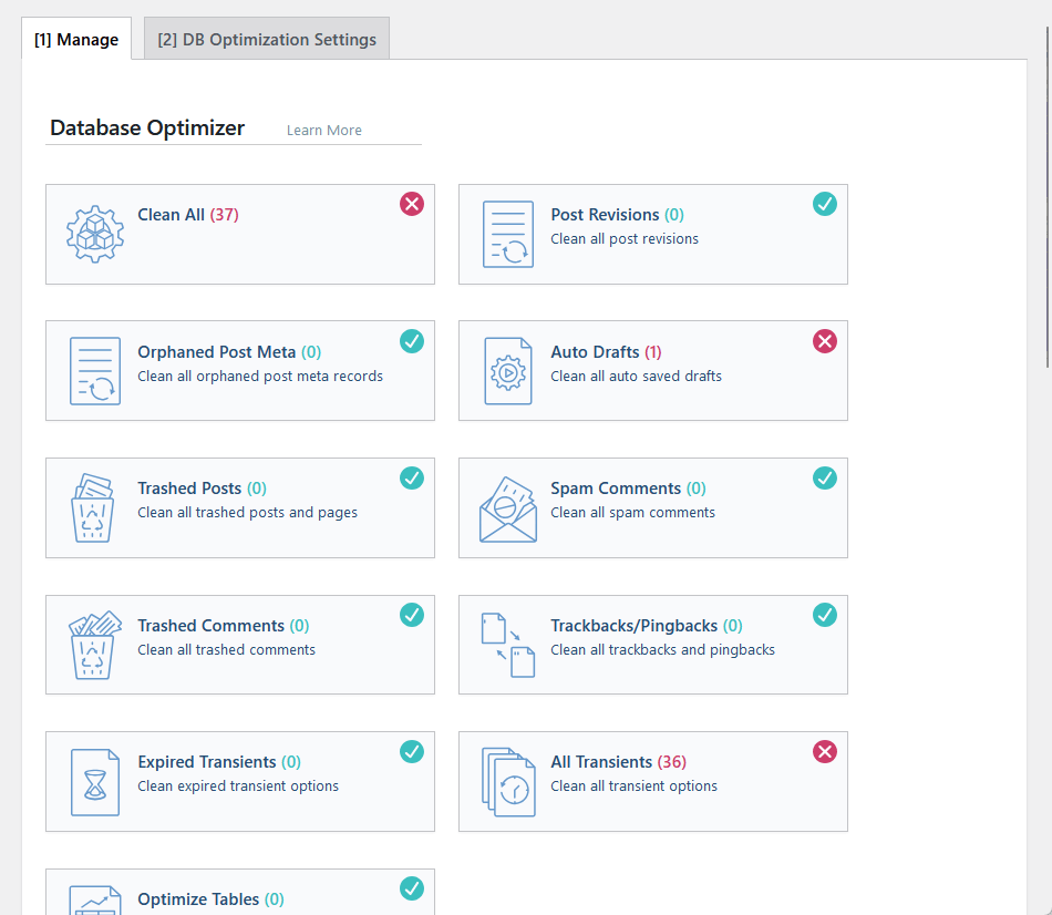 database optimizer in litespeed cache