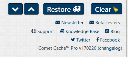 help links in the comet cache plugin