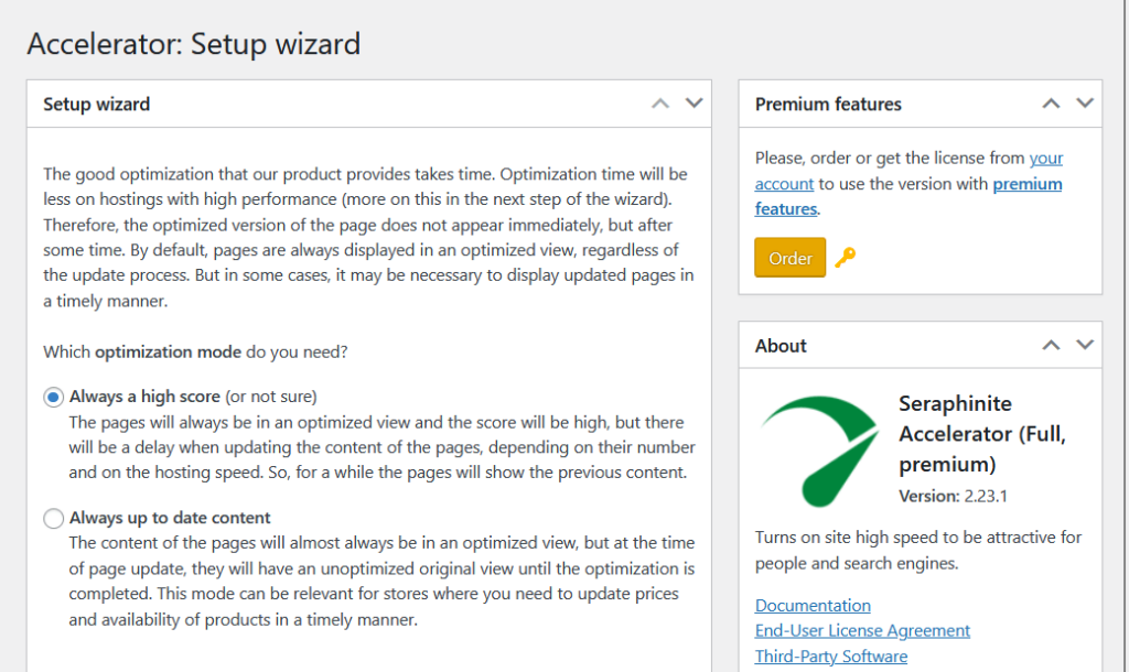 seraphinite accelerator setup wizard page 2