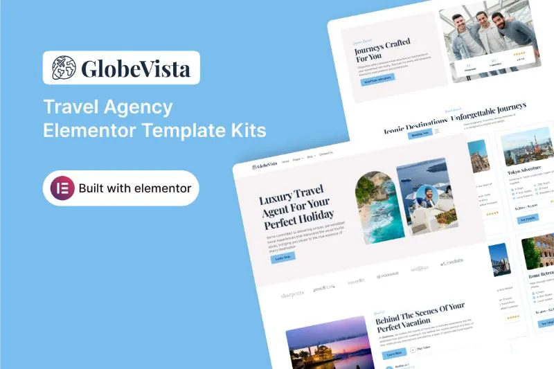 GlobeVista - Travel Agency Elementor Template Kit
