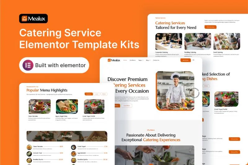 Mealux - Catering Service Elementor Template Kit