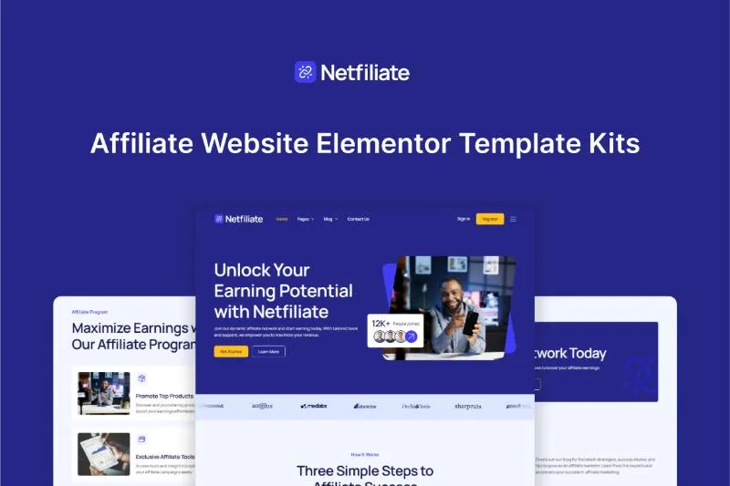 Netfiliate - Affiliate Website Elementor Template Kit