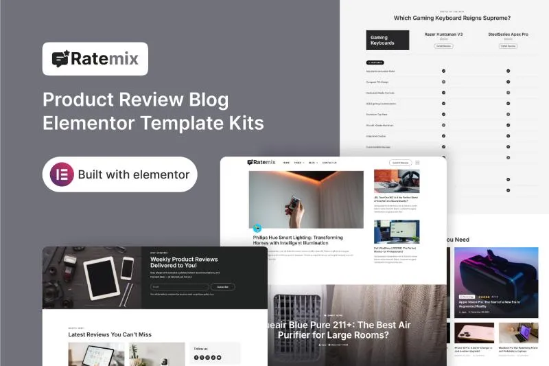Ratemix - Product Review Blog Elementor Template Kit