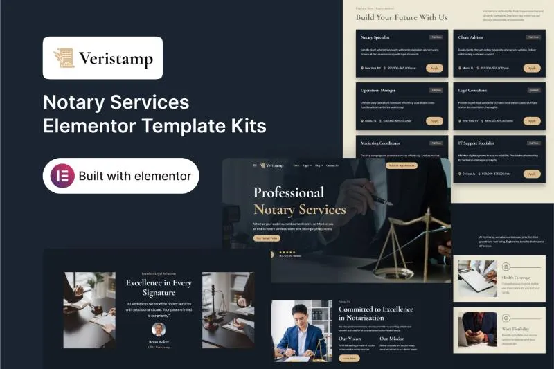 VeriStamp - Notary Services Elementor Template Kit