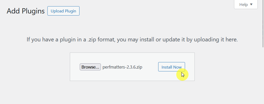 install the perfmatters plugin