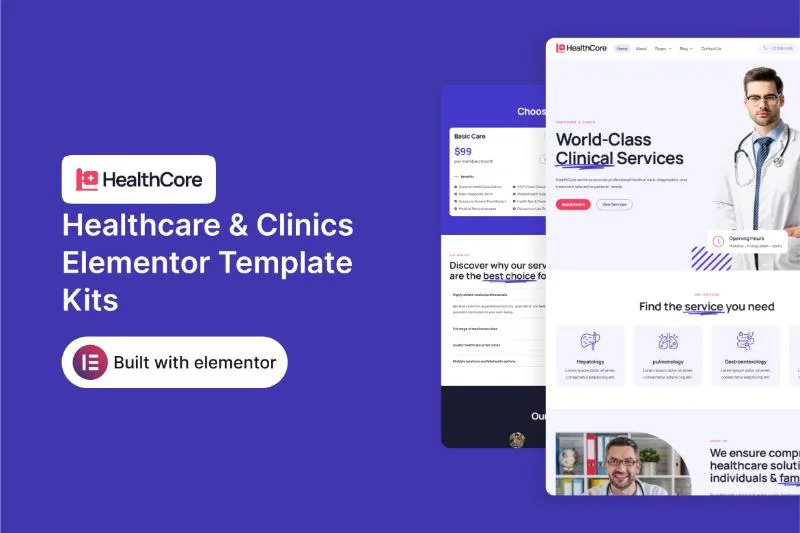 HealthCore - Healthcare & Clinics Elementor Template Kit