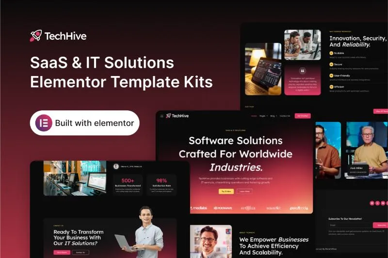 TechHive - SaaS & IT Solutions Elementor Template Kit