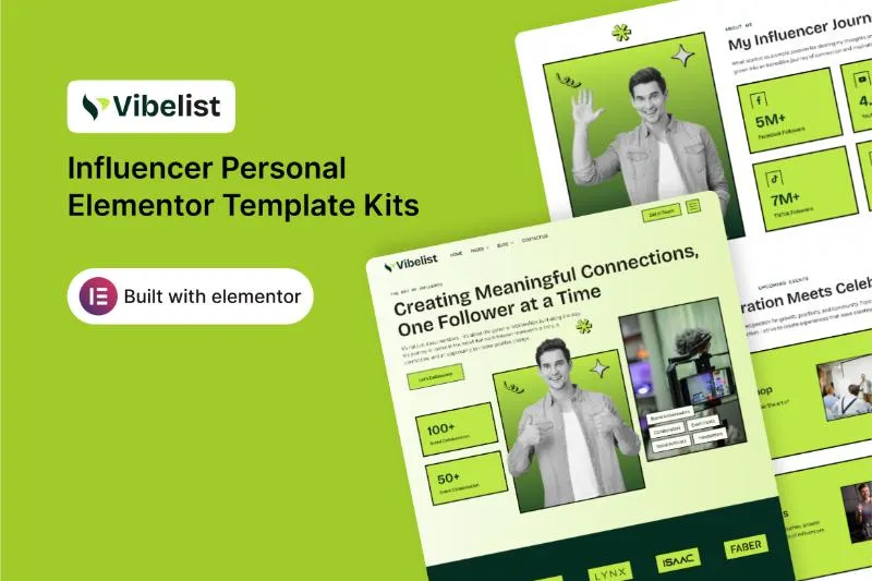 Vibelist - Influencer Personal Elementor Template Kit