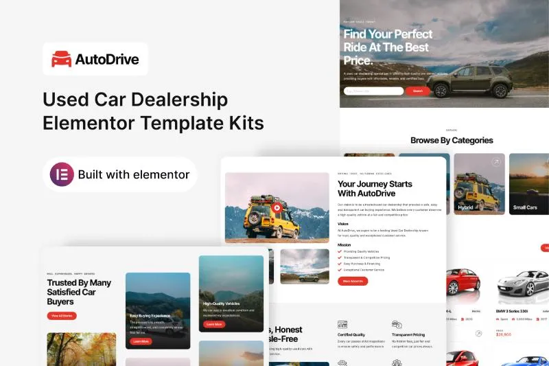 AutoDrive - Used Car Dealership Elementor Template Kit