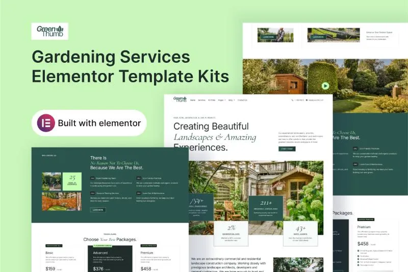 GreenThumb - Gardening Services Elementor Template Kit