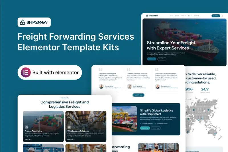 ShipSmart - Freight Forwarding Services Elementor Template Kit