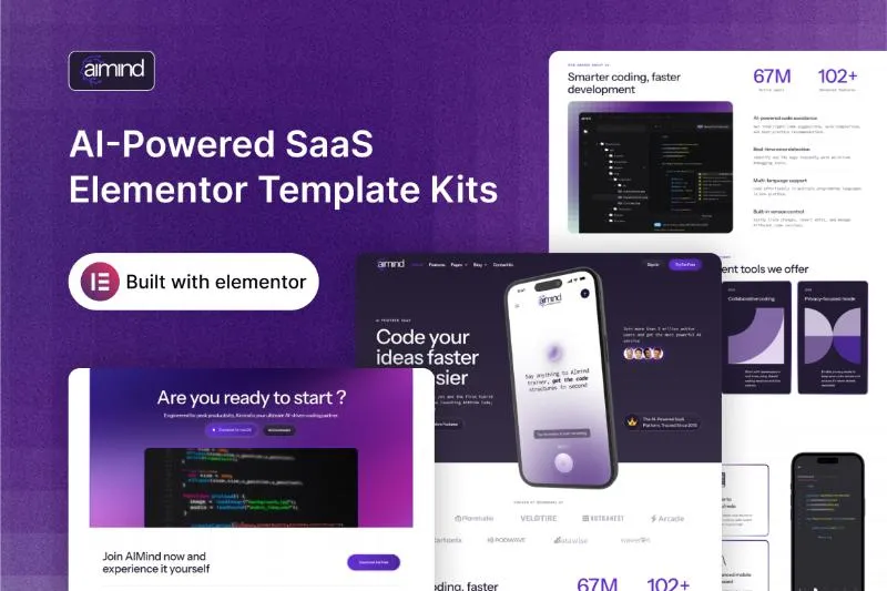AIMind - AI-Powered SaaS Elementor Template Kit