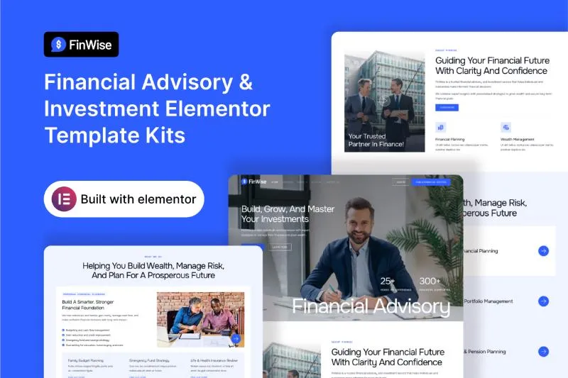 FinWise - Financial Advisory & Investment Elementor Template Kit