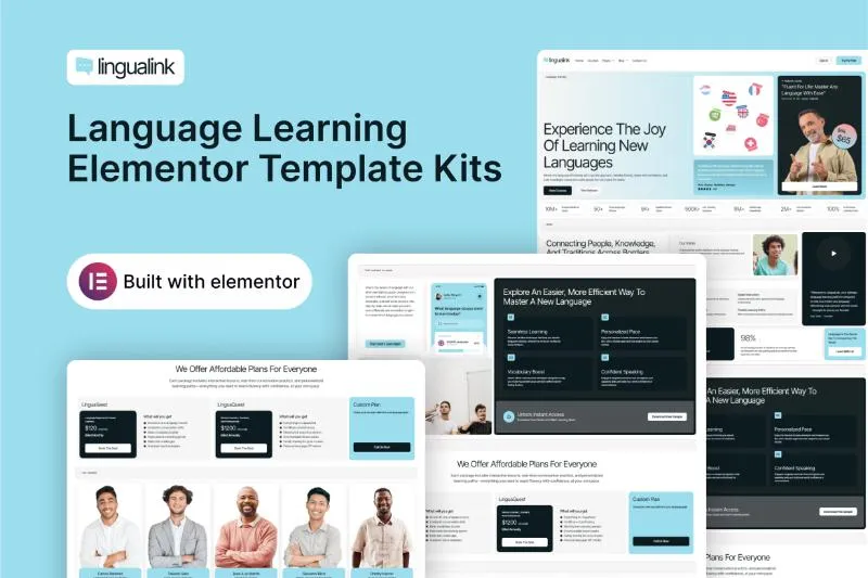 LinguaLink - Language Learning Elementor Template Kit