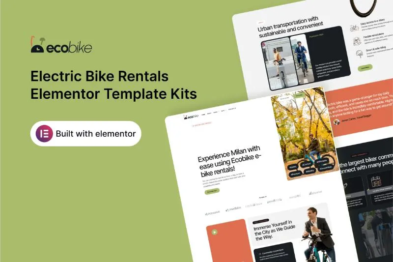 EcoBike - Electric Bike Rentals Elementor Template Kit
