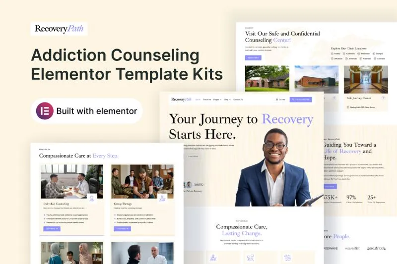 RecoveryPath - Addiction Counseling Elementor Template Kit